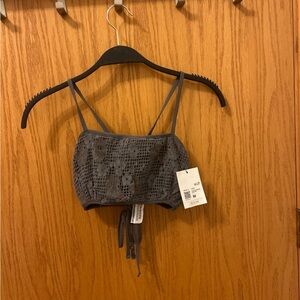 Forever 21 Charcoal Lace Crop Top
